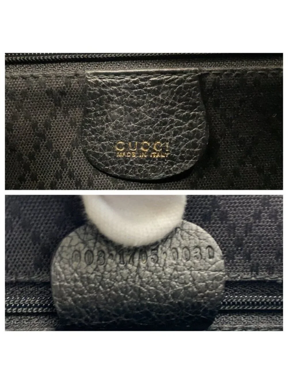 Gucci Bamboo Black Gold Suede Backpack